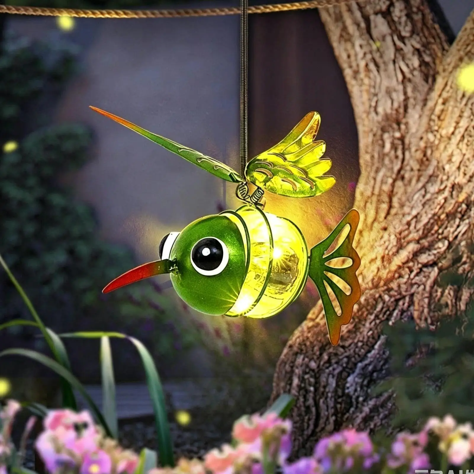 Hummingbird Solar Lights For Outside Waterproof Animal Hangable Ornament Solar Hummingbird Sculpture Light For Home Apartment