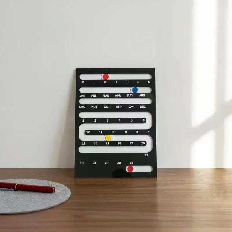 2027 Calendar Minimalist Desktop Perpetual Calendar With Reusable Sliding Markers Perfect For Home Office Desk Room Decoration