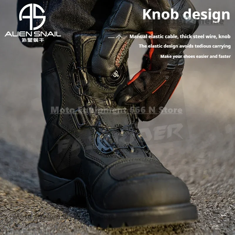 Alien Snail MT-20 Motorcycle Rally Boots Anti Drop Waterproof Riding Shoes Racing Motorcycle Riding Boots Four Seasons