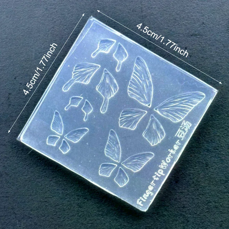 Moule à ongles 3D en Silicone, 1 pièce, moule papillon, plaque d'estampage, pochoirs pour ongles, bricolage, Gel UV, moule de sculpture d'ongles