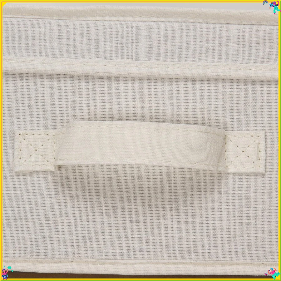 115 Storage Box with Lid and Handle | Natural Beige Canvas | Jumbo 19"L x 10"W x 16"H