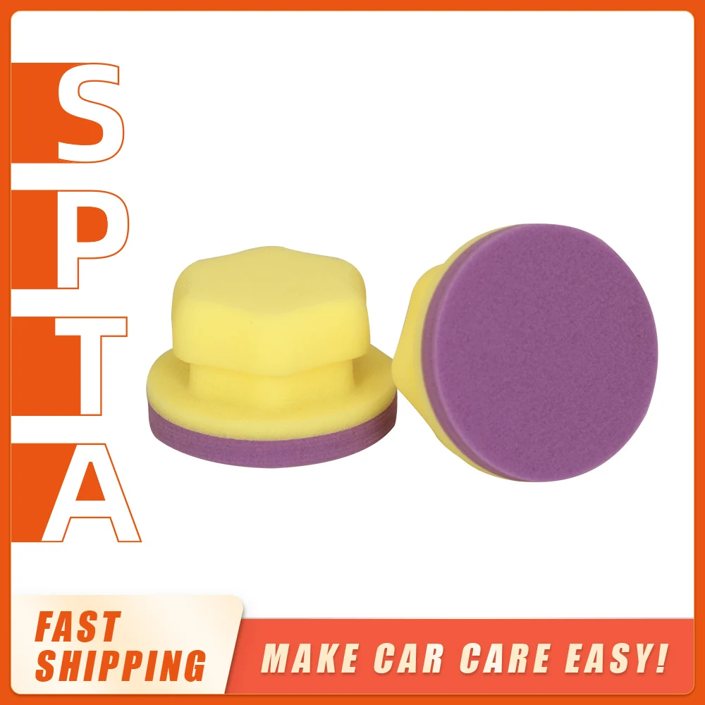 

(Single Sale) SPTA Hand Hold Waxing Sponge High Density Polyester Sponge Auto Tire Waxing Applicator Leather Polishing Waxing