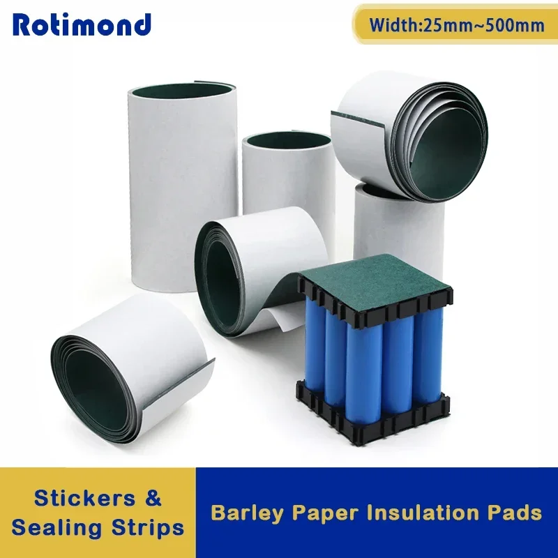

Width 25~500mm 18650 Insulation Gasket Barley Paper With Adhesive Glue Li-ion Battery Pack Cell Electrode Insulated Pads 1/3/5M