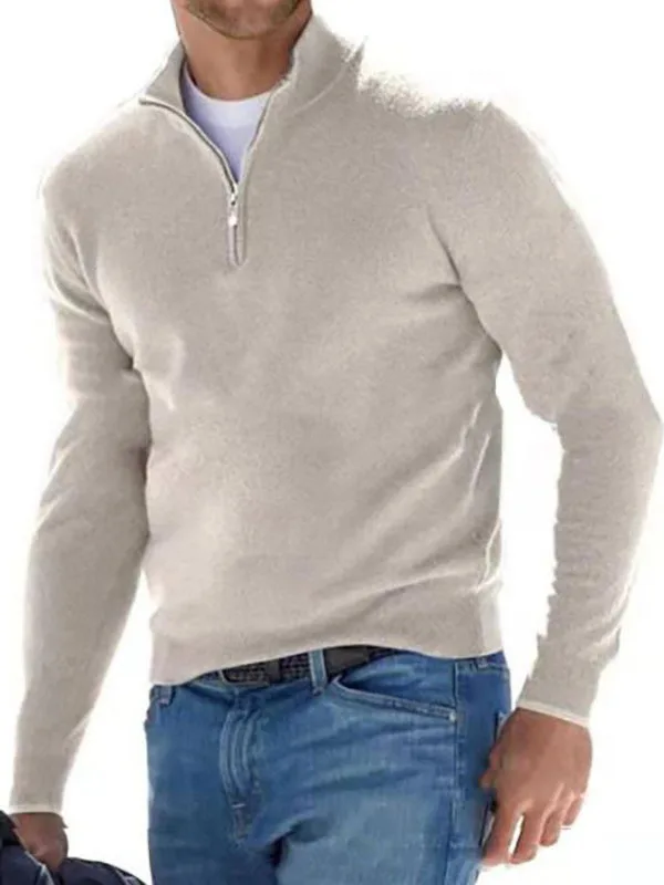 

Мужская повседневная длинная свеча V-Ne на молнии, однотонный топ для отдыха, дизайн на молнии, удобная трикотажная одежда на осень