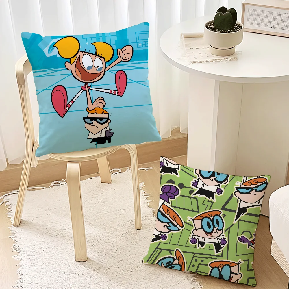 Cartoon D-Dexter's Labs Pillow Case Soft Cushion Cases for Farmhouse Sofa Decor Home Decorations and Protector