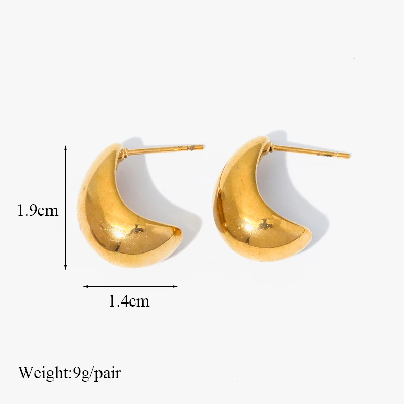 GANEMLY 316L Stainless Steel Gold Color Small Stud Earrings For Women Fashion New Gift Ear Dangle Waterproof Jewelry Gift Серьги