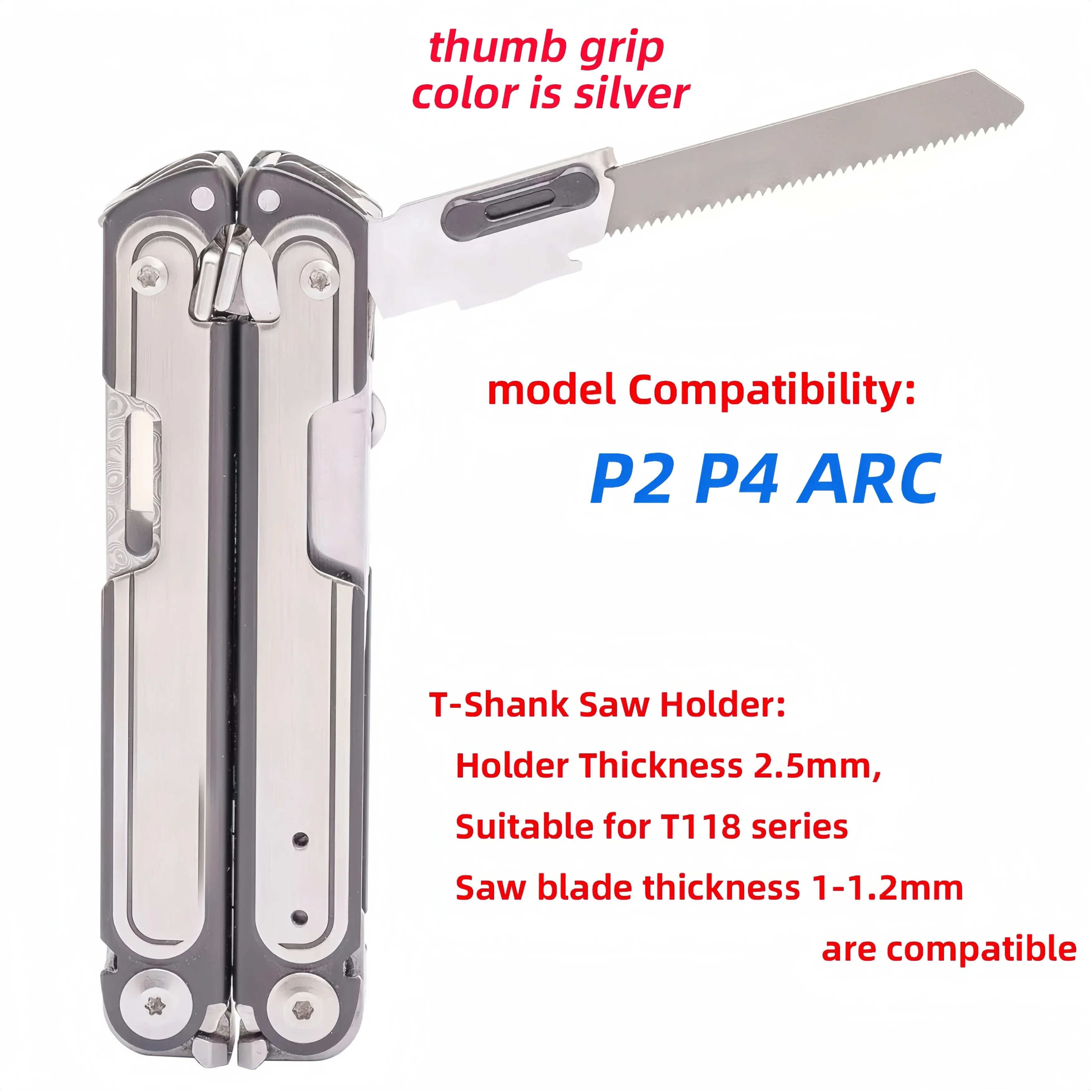 1 piece Saw T-Shank Holder with Thumb Grip for Leatherman P4 ARC CNC DIY Accessories