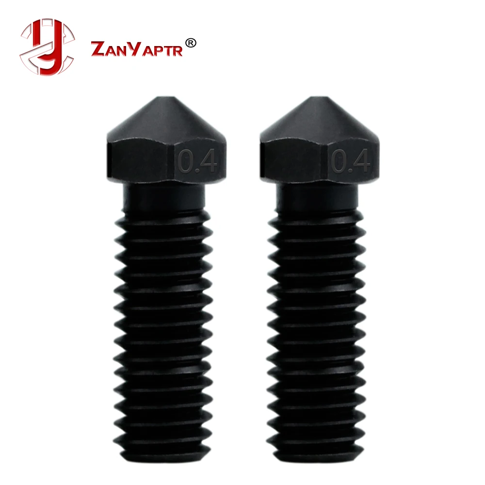 1pc 3D Printers V6 Volcano Hardened Steel Nozzle 0.4mm Durable Non-stick High Performance M6 Thread For E3D Volcano Hotend