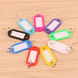 10Pcs Plastic Keychain Key Tags Id Label Name Tags With Split Ring For Baggage Key Chains Key Rings