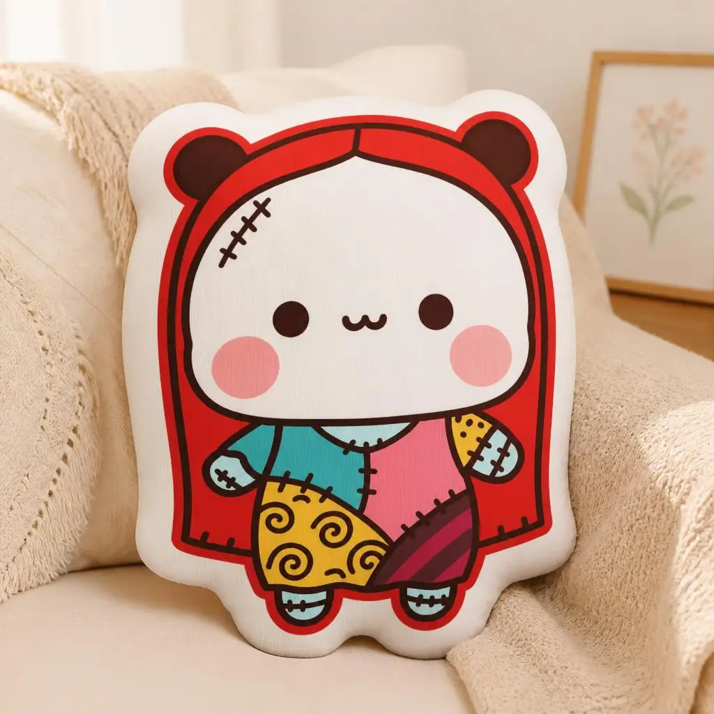 Cute Halloween Bear Shaped Pillow Cartoon Costume Cushion Stuffed Throw Pillow Sofa Accent for Living Room Home Decor Gift
