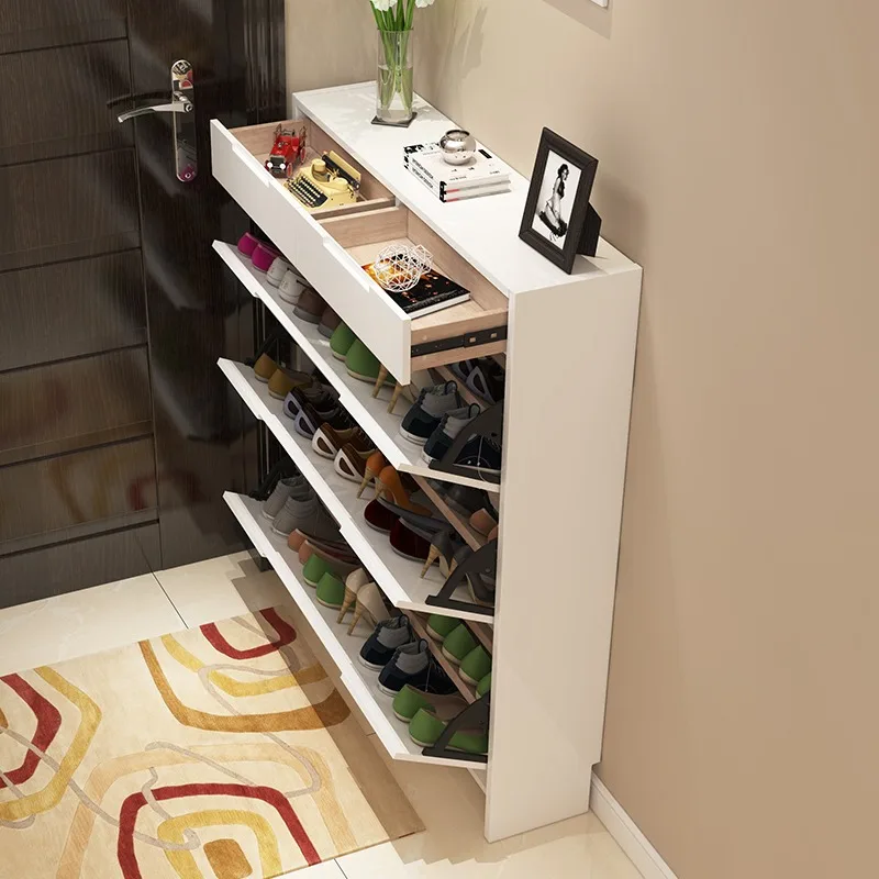 Narrow Vertical Organizer Ultra-thin Shoe Cabinet Economical Shoe Rack Cabinet Large-capacity Entry Cabinet Zapateros Furniture