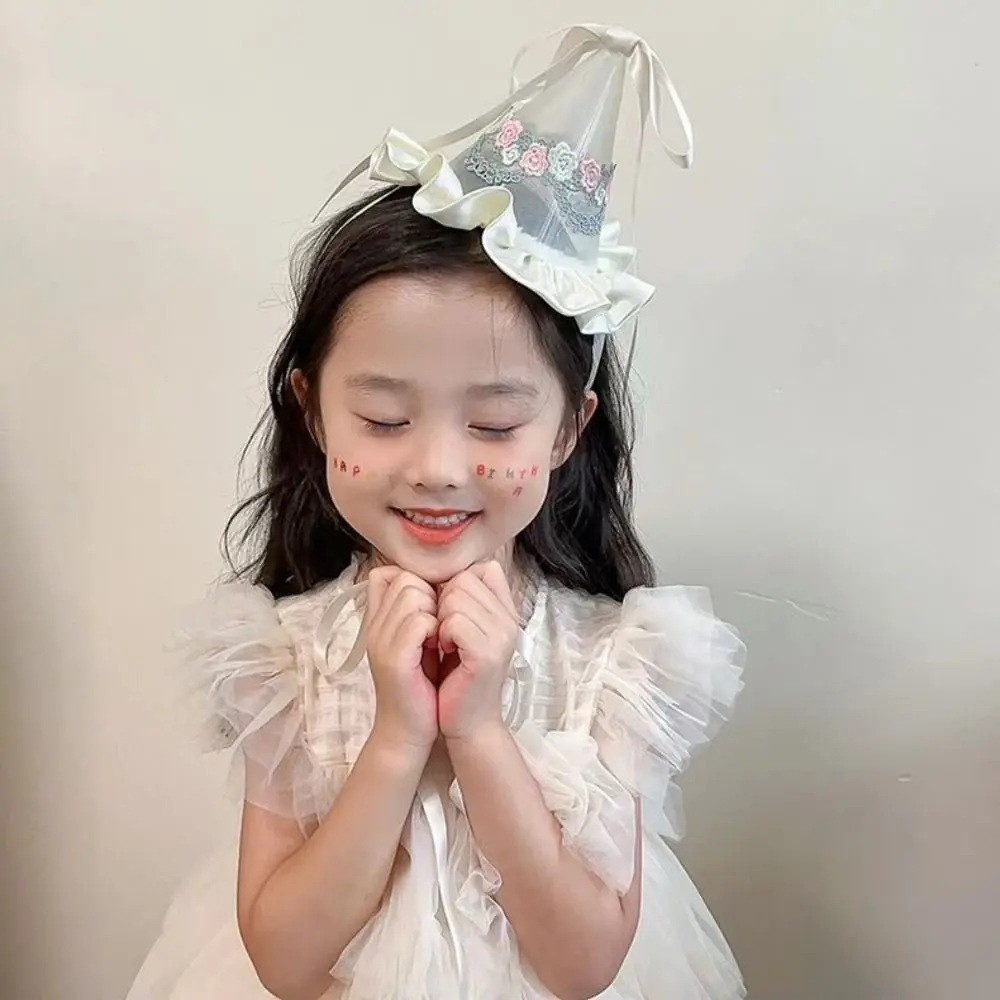 크리 에이 티브 스팽글 생일 모자 머리핀 자수 레이스 생일 크라운 활 생일 파티 장식 생일 모자 어린이