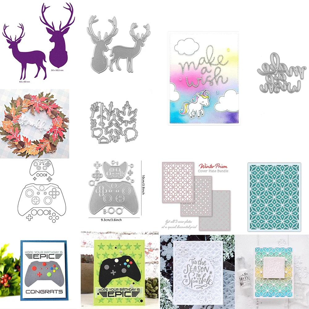 Hirsch Tier Metall Stanzformen Blume Prägung gestanzt 2024 Neu für DIY Kartenherstellung Scrapbooking Bastelbedarf