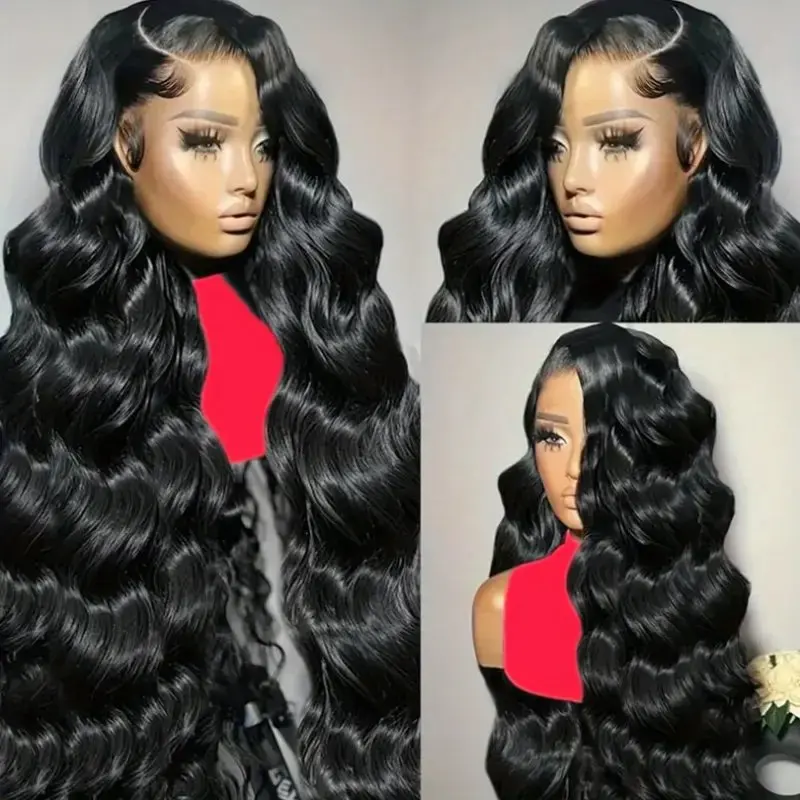 Rosabeauty HD Body Wave Nature Color 13X6 Transparent Lace Frontal Wig 13X4 Front Human Hair Glueless Wig 250% Density