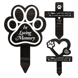 Pet Memorial Graves Markers Memorial Garden Cemetery Yard Decoration Dog Grave Stake Pet Loss Memorial Plaques Outdoors Pet