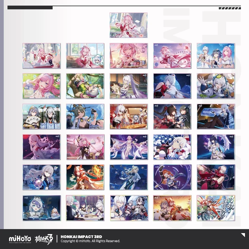 

Sunsyea Honkai Impact 3rd Official Merch miHoYo Original Authentic CG Series PET Colored Paper Kiana Mei Bronya Fu Hua Elysia