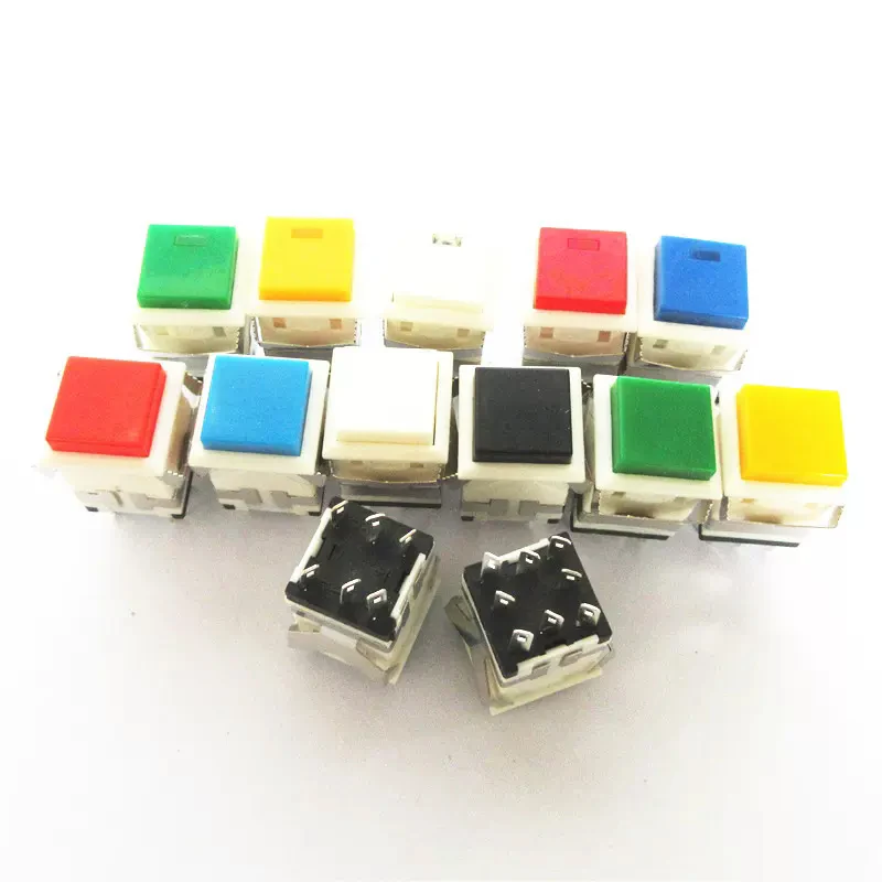 2/5 sztuk KD2-22/24 chwilowy plac LED Self-reset kwadratowy przycisk przełącznik z Light 6Pin/8Pin