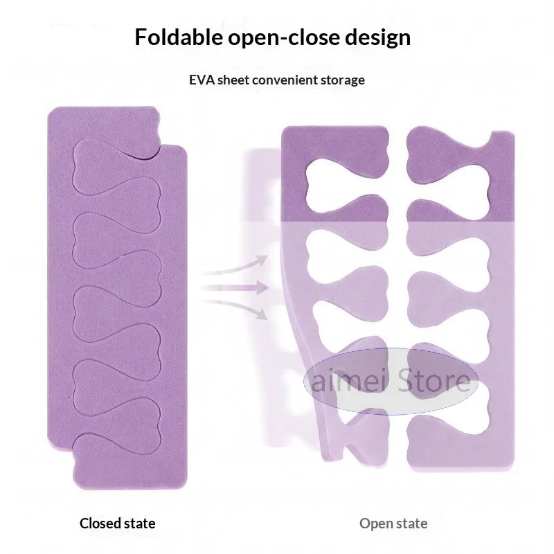 2 Pairs Soft EVA Multicolor Toe Finger Separators Anti Smudge Design For Home Salon Manicure Pedicure Nail Art