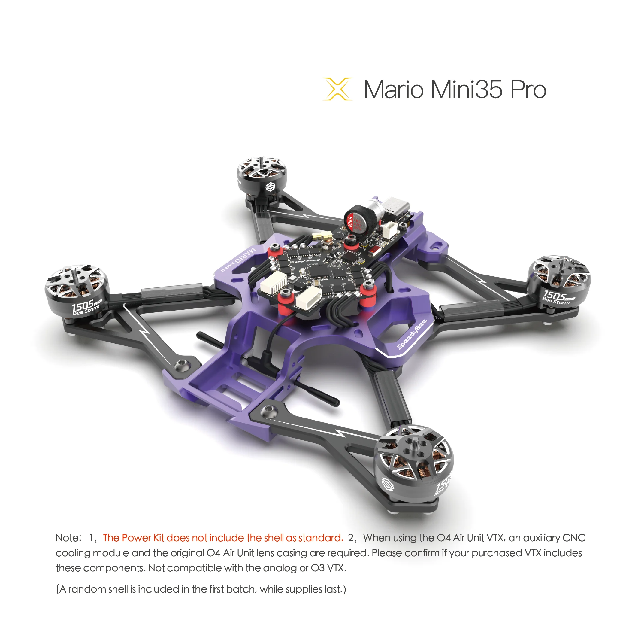 SpeedyBee Mario Mini X Serie Mini25 Pro/Mini3/Mini3 Pro/Mini35 Pro/Mini4 Pro Power Kit O4/O4 Groothoek/O4 Pro Air Unit Kit