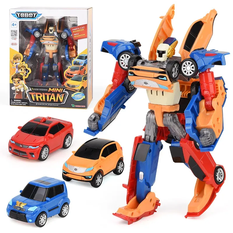 3 IN 1 Tobot Transformation Robot Toys Korea Cartoon Brothers Anime Tobot Deformation Car Airplane Toys for Children Gift