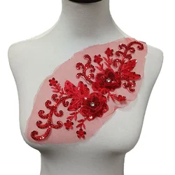 Di alta qualità 3D Versatile ricamo di perline singolo fiore cucito decorazione abito da donna fai da te abbinato a accessori di abbigliamento