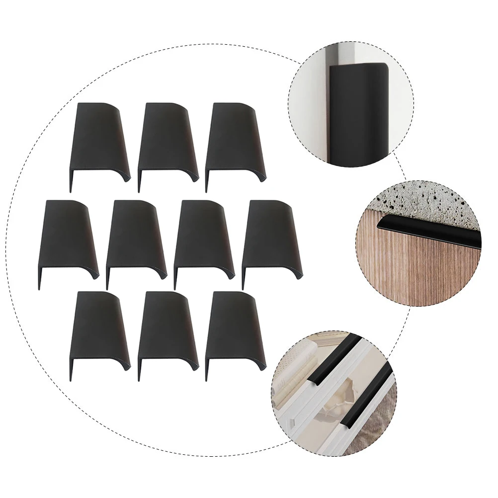 

10Pcs Invisible Drawer Handle Solid Design Cabinet Door Pulls Excellent Performance Good Surface Treatment Pull Handles