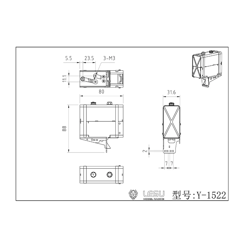 LESU-Pompe à huile hydraulique pour camion à benne basculante télécommandé, pièce de rechange modèle Tamiyaya, TH20 femelle, 1/14, RC