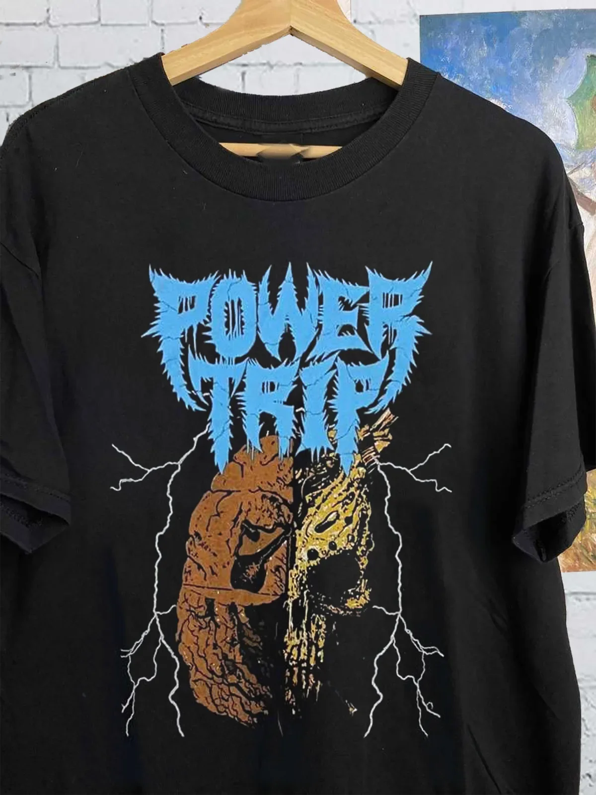 POWER TRIP MANIFEST DECIMATION Chemise noire à manches courtes taille S-2345Xl