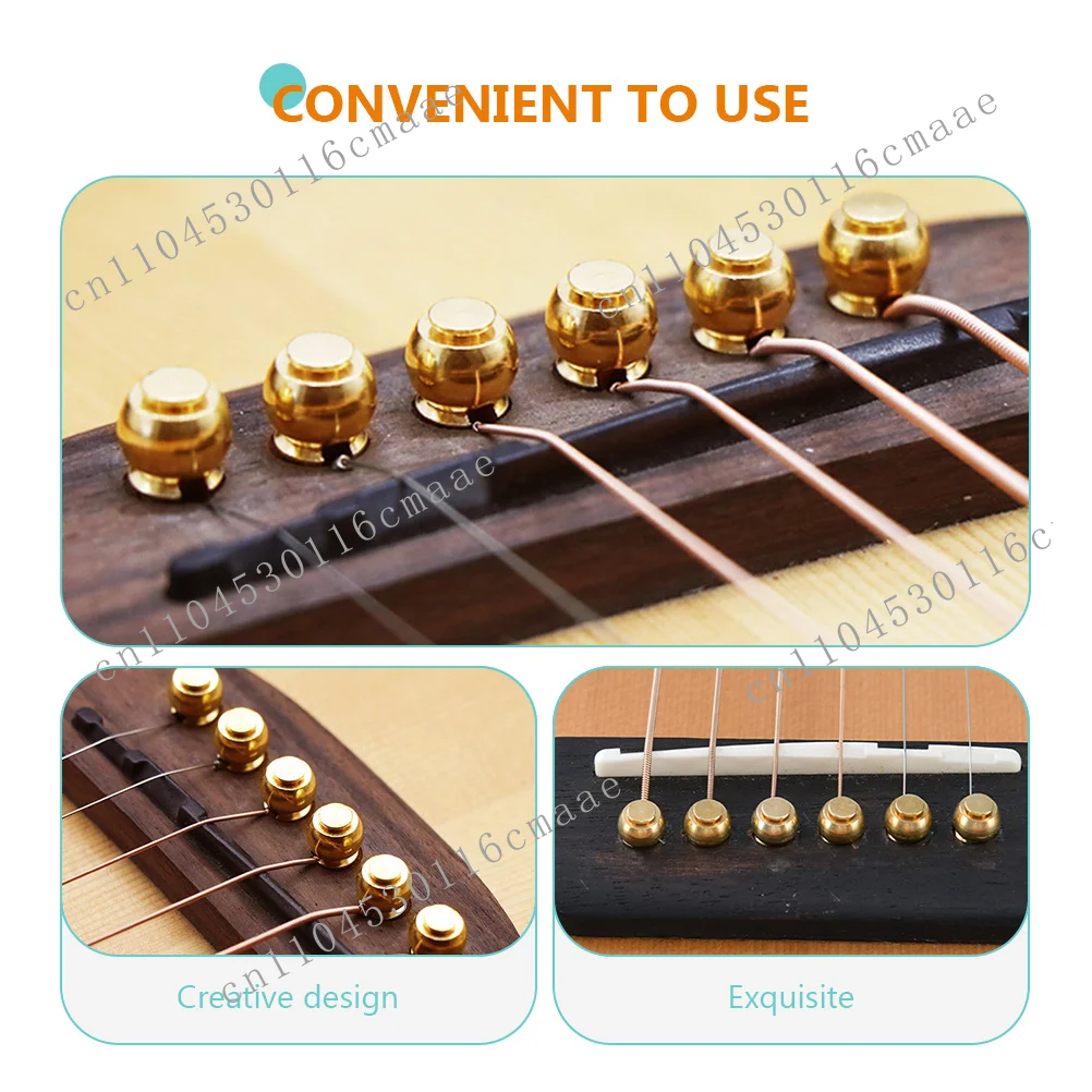 

Brand New 12 Piece Guitar String Pin Sturdy Brass Bridge Nail Acoustic Replacement Set Accessories Tuning Tool
