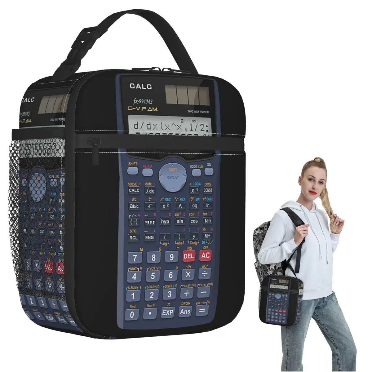 Funny Calculator Nerd Geek Science Gift Insulated Lunch Bag for Women Kids Portable Food Boxes Thermal Lunch Box Tote
