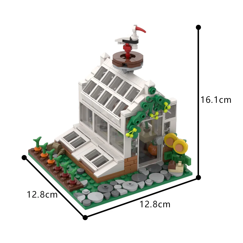 MOC Victorian Greenhouse Model Building Blocks Plant Flower House Animal Greenhouse DIY Design Architecture Brick Toy Gift