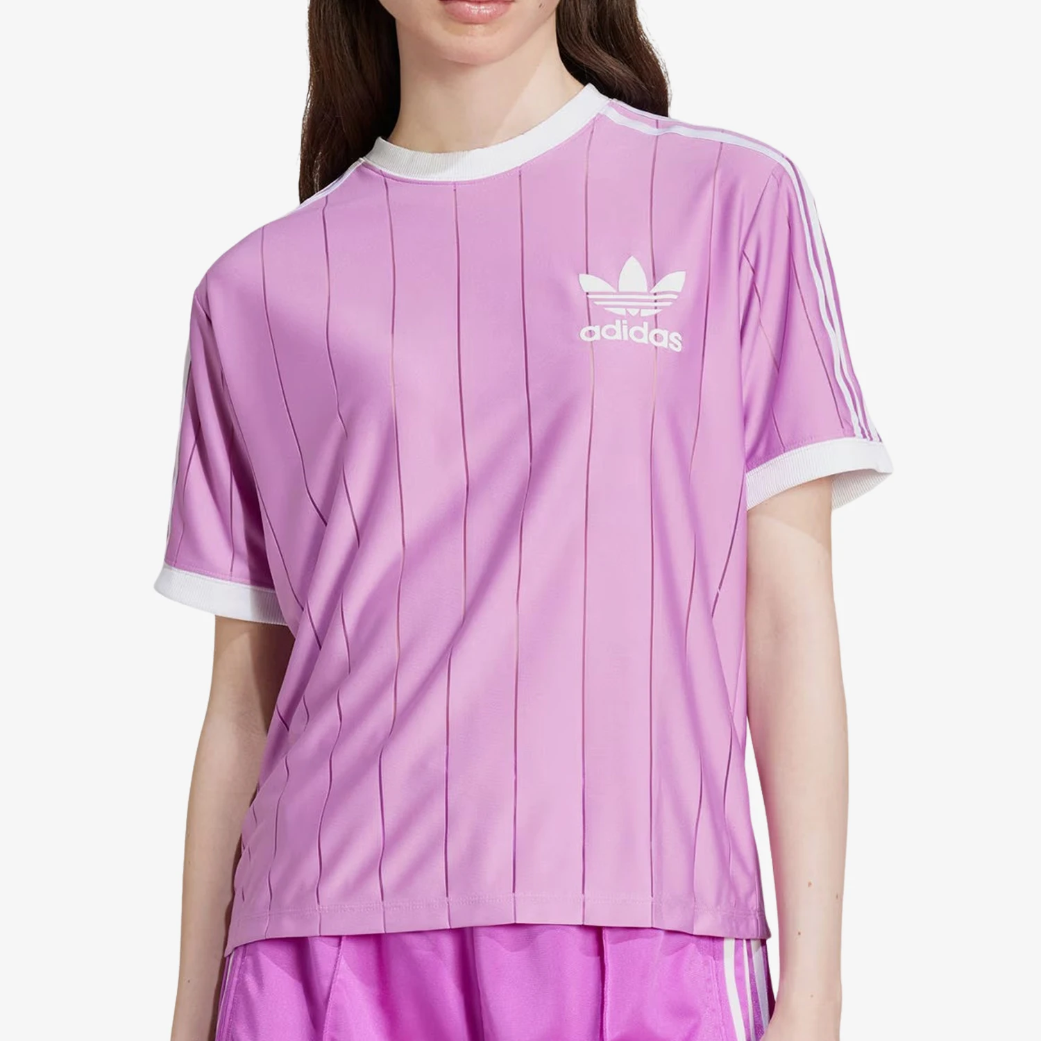 

Adidas genuine genuine Three Stripes Women's Casual Striped Sport Short Sleeve IY7226