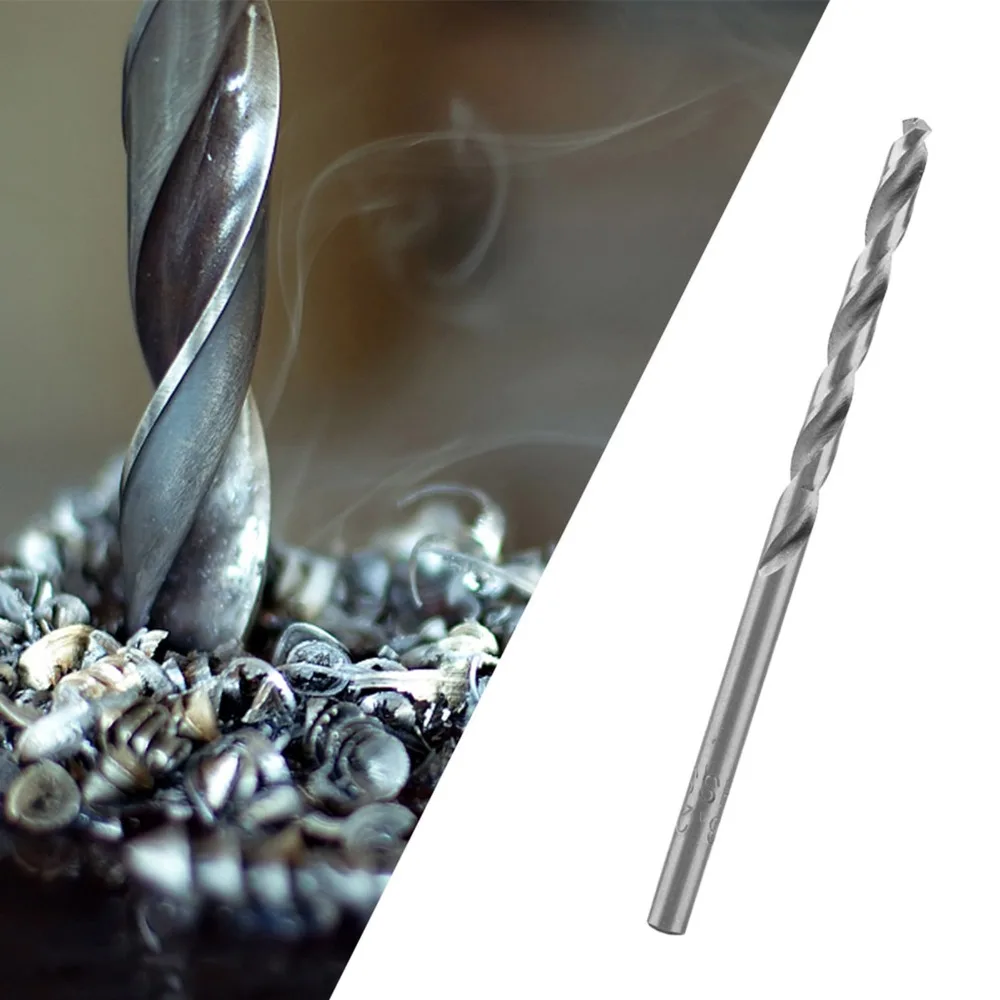 10pcs HSS Twist Drill Bits 2mm Diameter 135° Point Angle High Speed Steel Drill Bits Uncoated Bright Finish Drill Bits Set