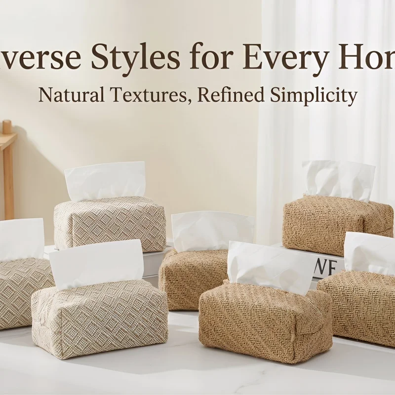 

New Style 2026 Life Fashion Linen Tissue Box Japanese Minimalist Ins Paper Towel Case Storage Pouch for Homestay