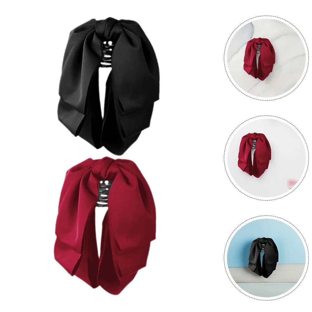 

2 шт., заколка для волос с французским бантом, элегантный дизайн с бантом, держатель для волос для женщин, повседневные аксессуары для официальной прически