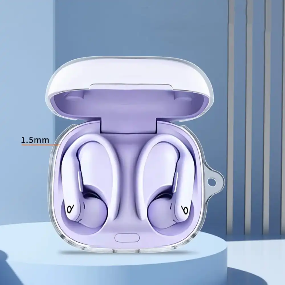 حافظة واقية شفافة لسماعات الأذن من مادة البولي يوريثان متوافقة مع غطاء الجسم الكامل Beats Powerbeats Pro 2 للأولاد والبنات والنساء والرجال والمراهقين