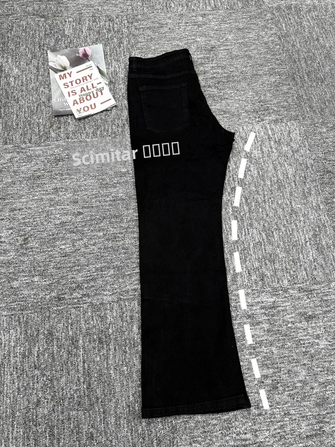 

Black Fleece Lined Straight Leg Men's Jeans GSS Laboratory Knife High Street Autumn Winter American Style Loose Fit Jeans
