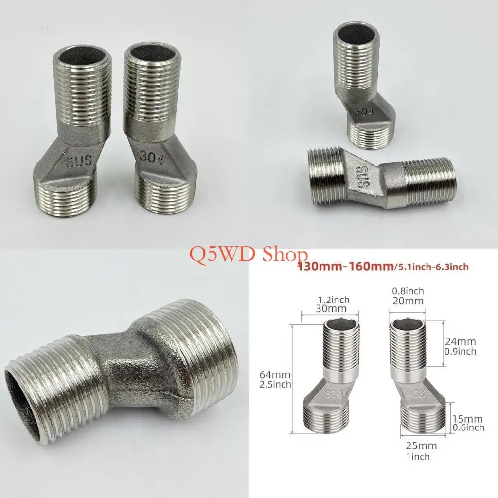 

Q5WD Set of 2 Steel Eccentric Connectors Metal Pipe Adapters for Bathroom Fixtures
