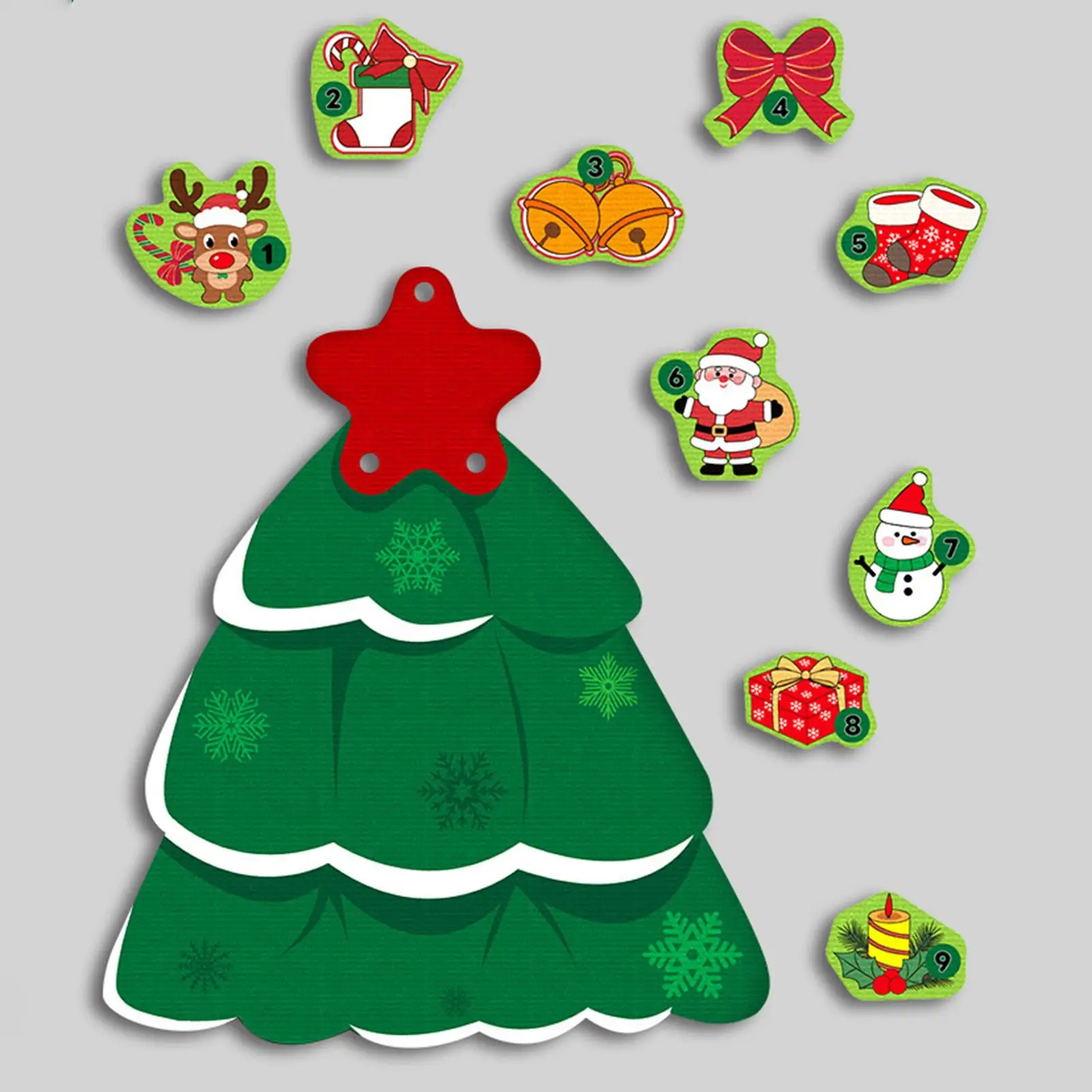 Kids Dart Board 16.5 Icch Fun Christmas Tree Shape Dartboard DIY Party Toys With Adhesive Balls For Indoor Outdoor Playroom