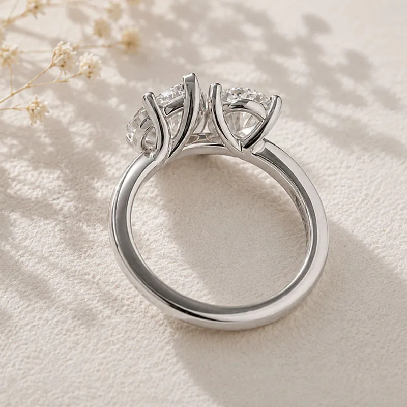 IGI Toi et Moi Ring, 2 Karat, ovaler und markisförmiger, im Labor gezüchteter Diamant, EF VS–VVS, Pt950, zweiteiliger Verlobungsring, edler Schmuck für Damen, Geschenk. – Detail 6