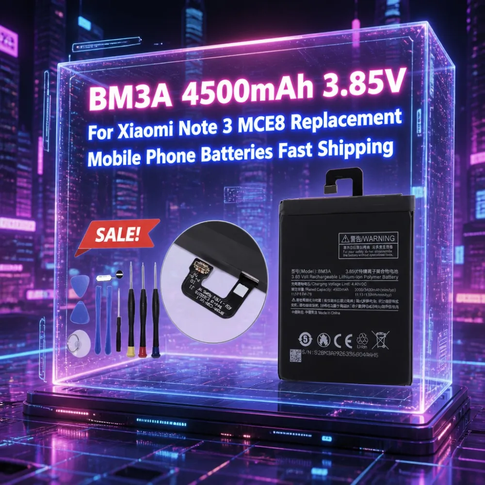 

Large Capacity BM3A 4500MAH 3.85V Battery For Xiaomi Note 3 MCE8 Replacement Mobile Phone Batteries Fast Shipping