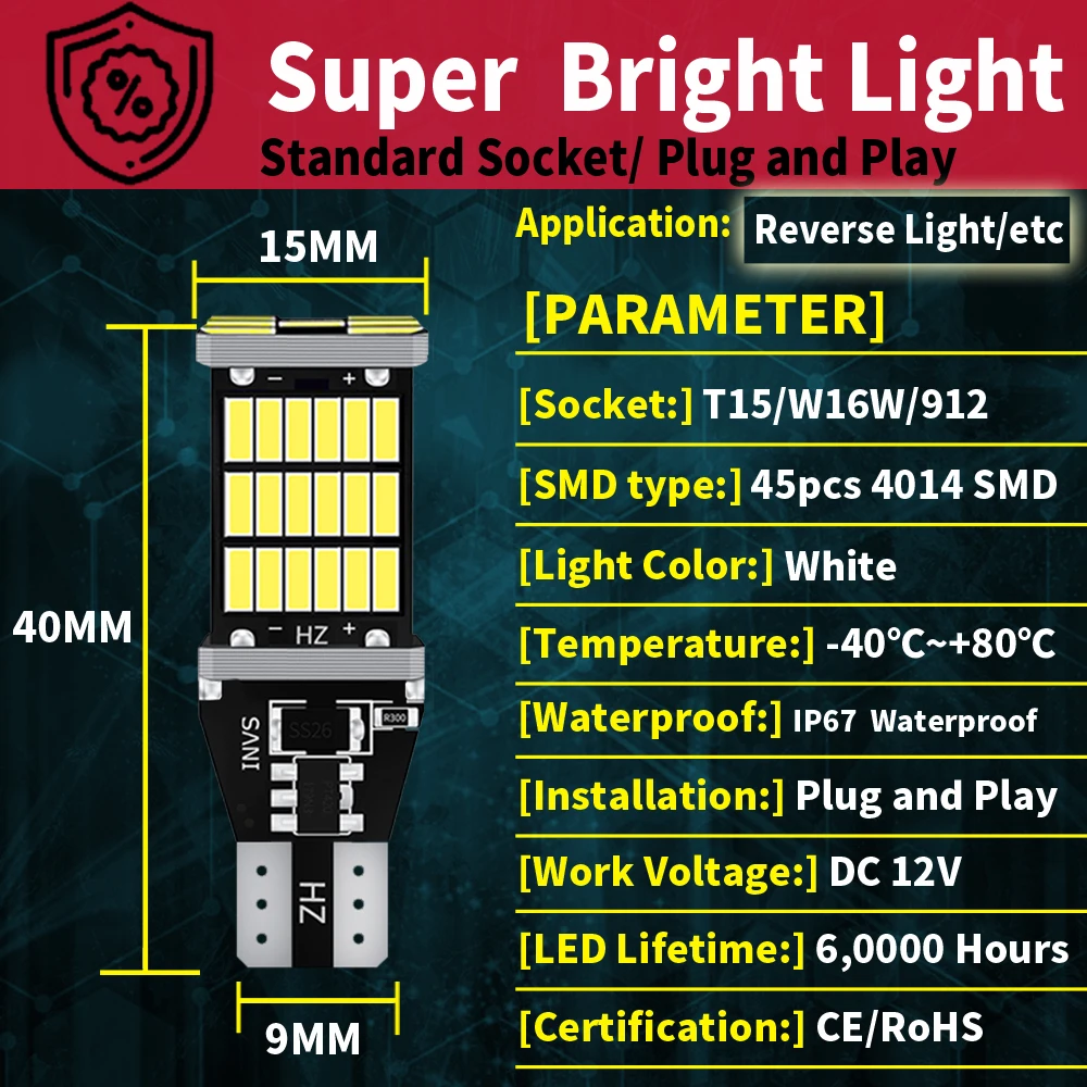 2 pezzi W16W T15 921 Led Canbu - Led Tail Light Bulb Canbus recensione e prezzo