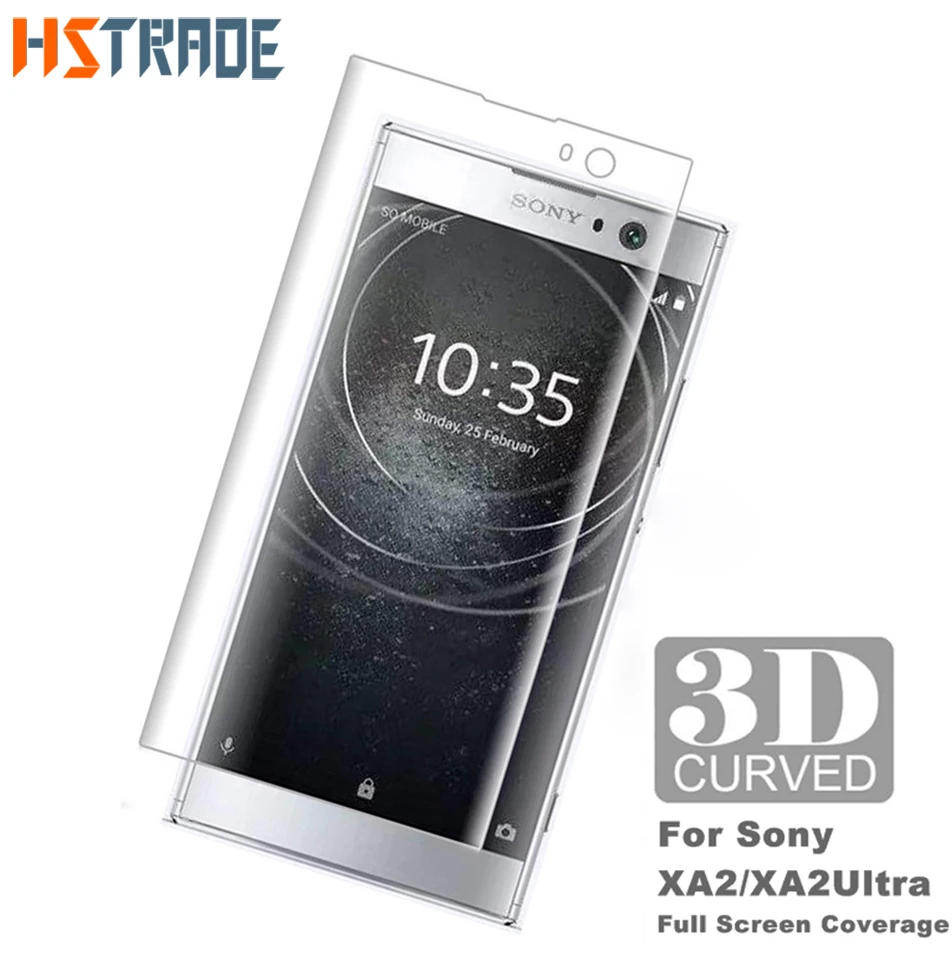 9H 3D Tempered Glass LCD Curved Full screen protectors Film cover For Sony Xperia XA2 XA2 Ultra XA1 XA1 plus Protective film