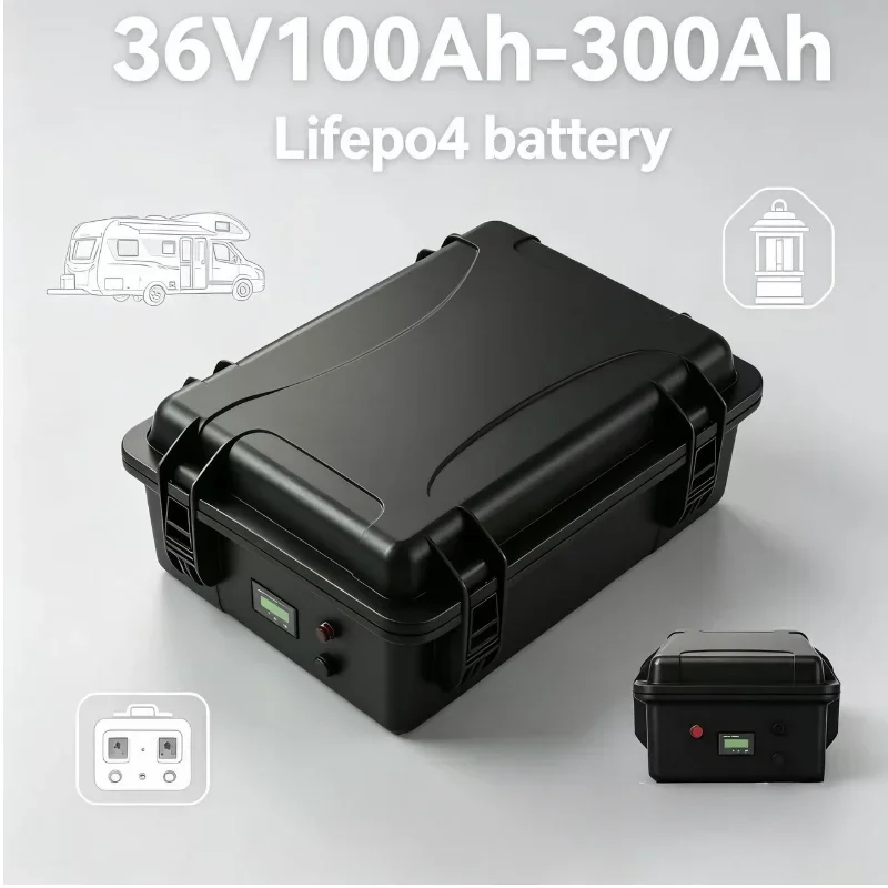 

36V LiFePO4 Battery 100Ah-300Ah | Bluetooth BMS & Charger Included | Ideal for Fishing Boats, Golf Carts, RVs, Campers & Off-Gri