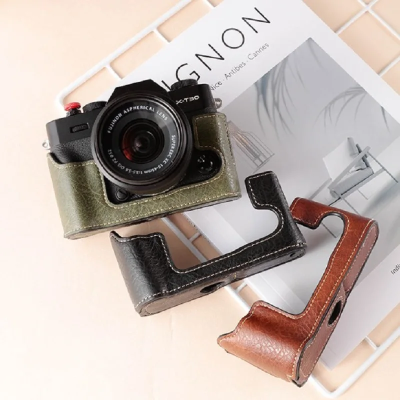 Leather Case For Fuji Xt30 Camera Cover For Fuji Xt5 Xs10 X100v Xs20 Base Camera Cover Portable Protective Bag Fuji Camera Bag