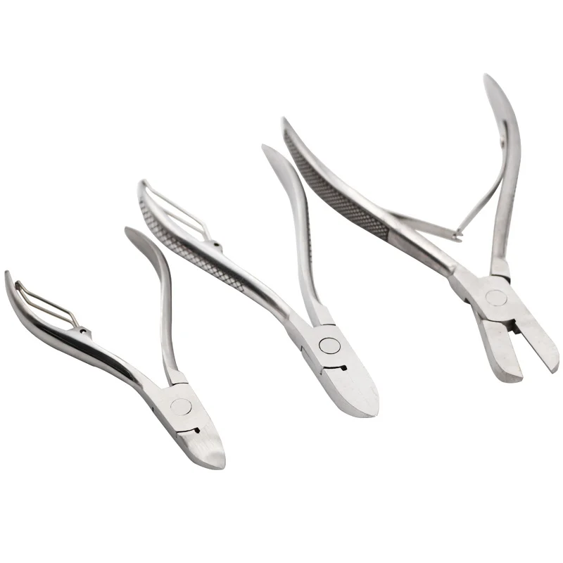 Piglet Cutting Tooth Pliers, Stainless Steel Pig Cutting Tooth Device Clamp, Curved Tip Piggery Farming Veterinary Equipment 1Pc