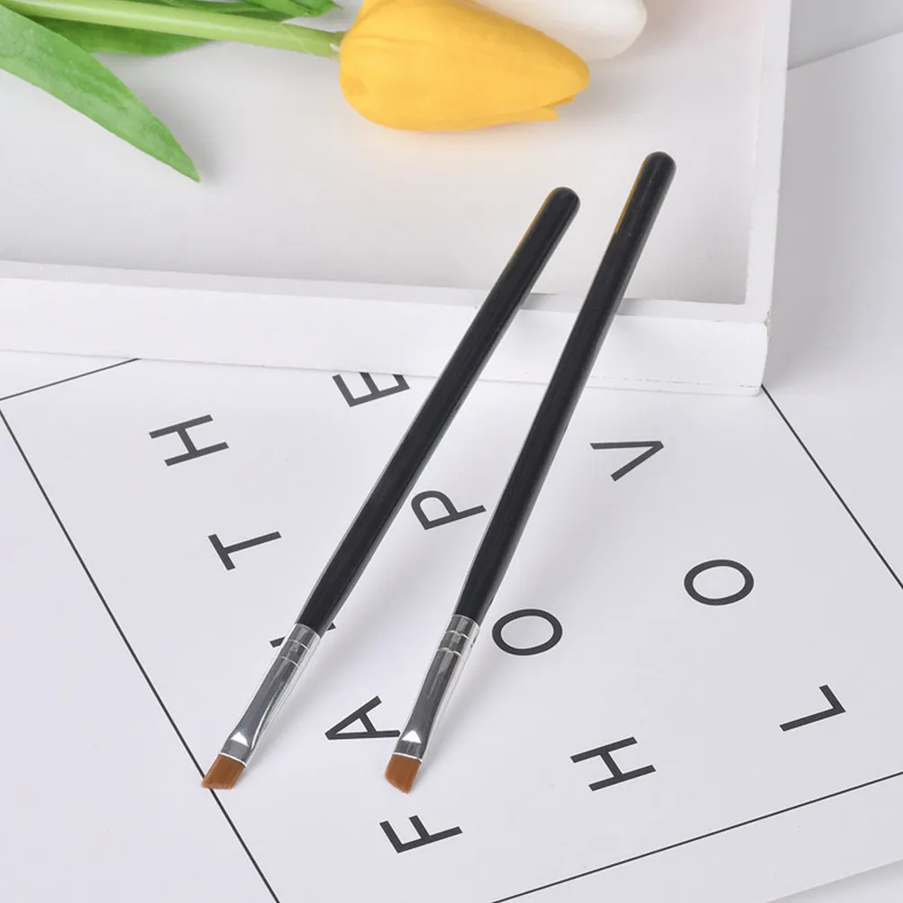 Kit com 5 Pincéis de Sobrancelha e Delineador com Ponta Fina e Plana, Ferramenta de Maquiagem Portátil para Aplicação Precisa de Delineador Profissional