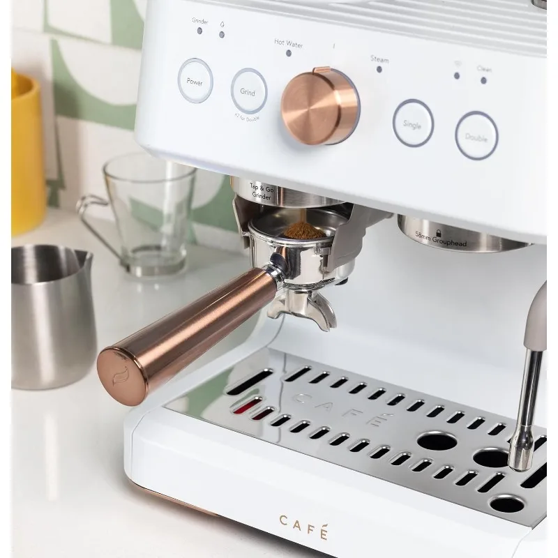 Semi Automatic Espresso Machine + Milk Frother| WiFi Connected,Smart Home Kitchen Essentials | Built-In Bean Grinder,15-Bar Pump