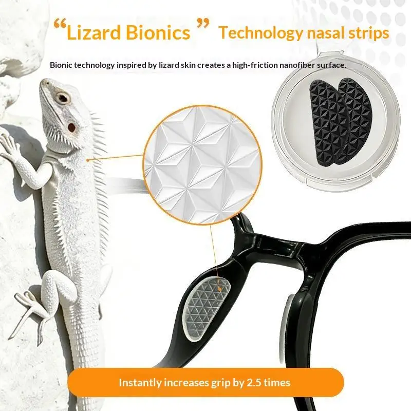 10Pcs Glasses Anti Slip Silicone Nose Pads, Sunglasses Nose Bridge Patch Lizard Like Texture Design Anti Slip Accessories