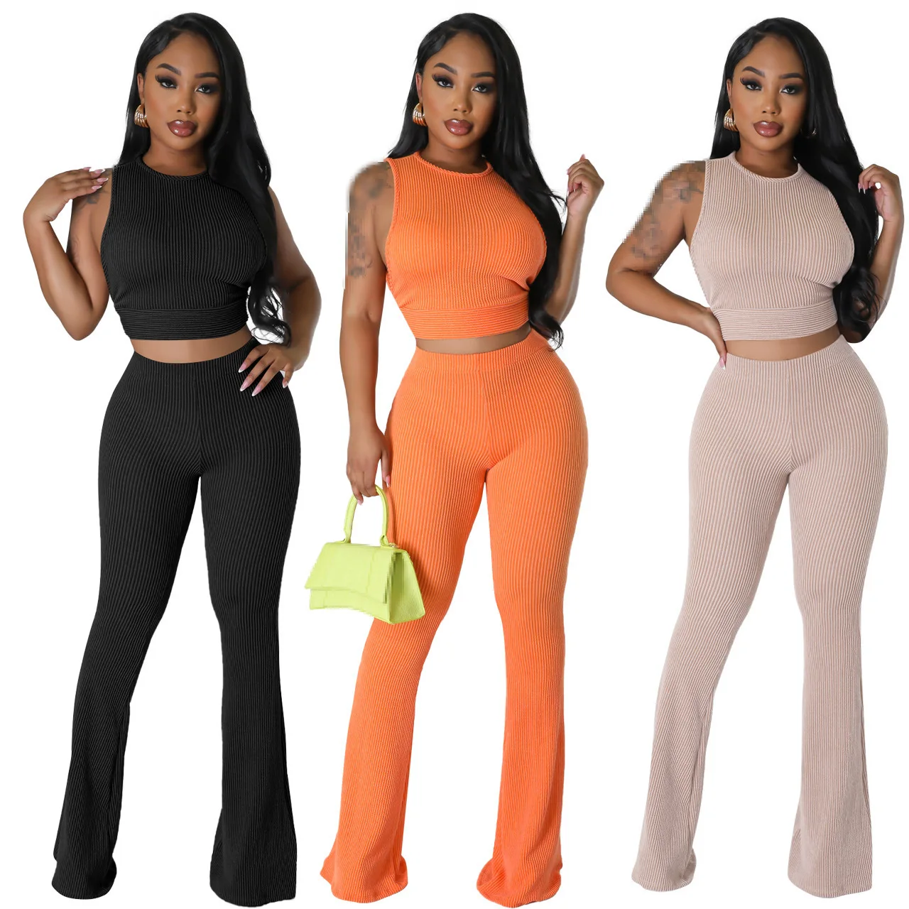 pants sets women summer outfits for women 2023 two piece set for woman 2 piece sets woman outfit crop top pants summer clothes